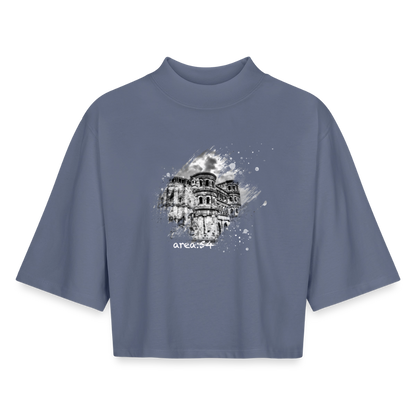 Trier Boxy Frauen Recyceltes 1/2 Sleeved T-Shirt - Blaugrau