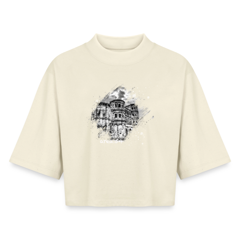 Trier Boxy Frauen Recyceltes 1/2 Sleeved T-Shirt - Natur