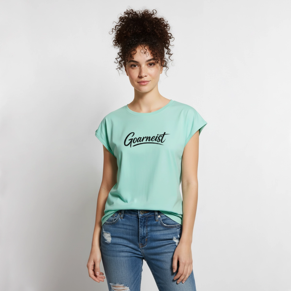 Goarneist Frauen T-Shirt mit gerollten Ärmeln - Mint 