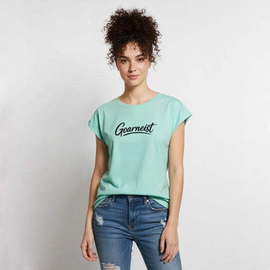 Goarneist Frauen T-Shirt mit gerollten Ärmeln - Mint 