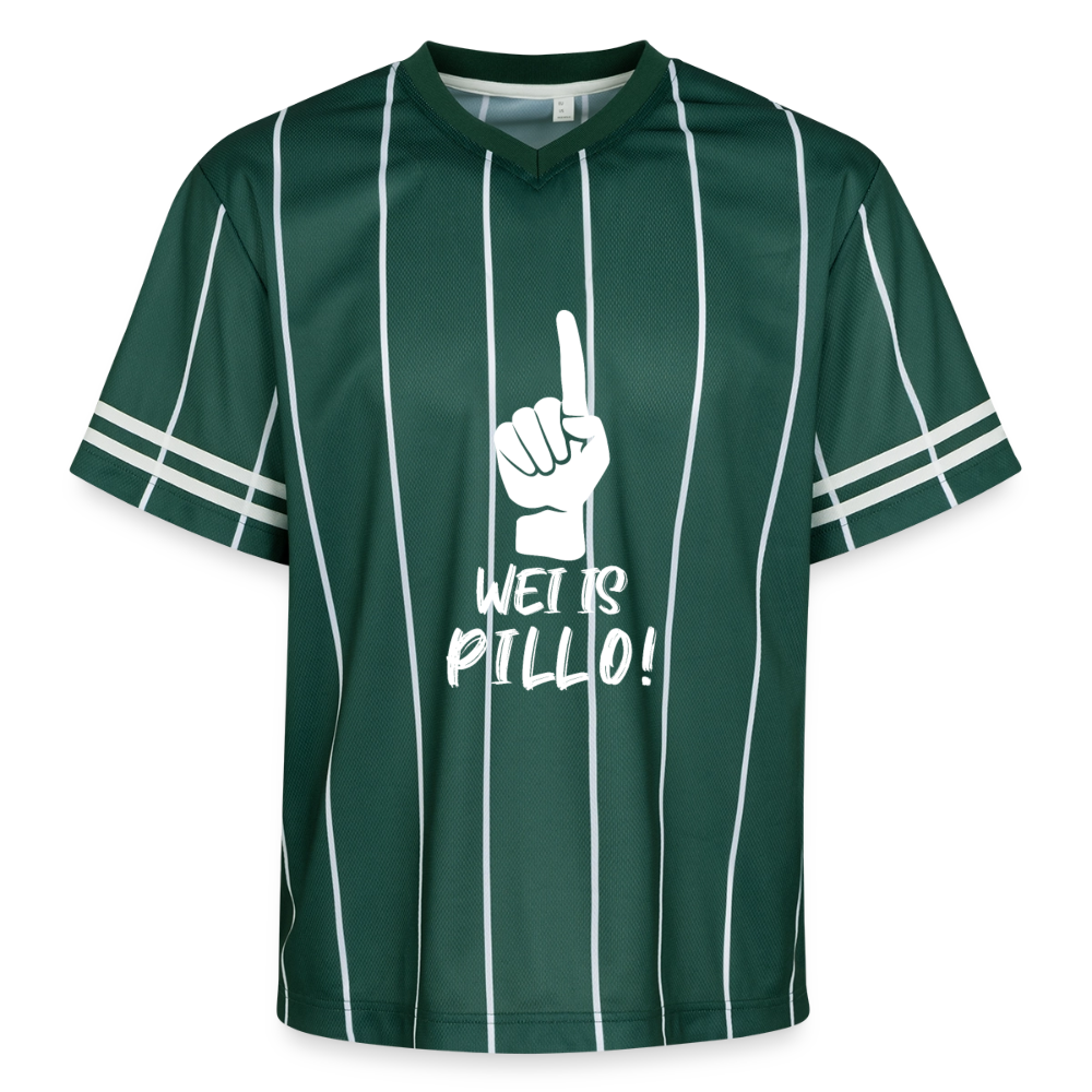 Wei is Pillo Unisex Football Style Mesh T-Shirt - Dunkelgrün/Weiß