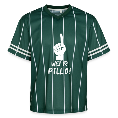 Wei is Pillo Unisex Football Style Mesh T-Shirt - Dunkelgrün/Weiß