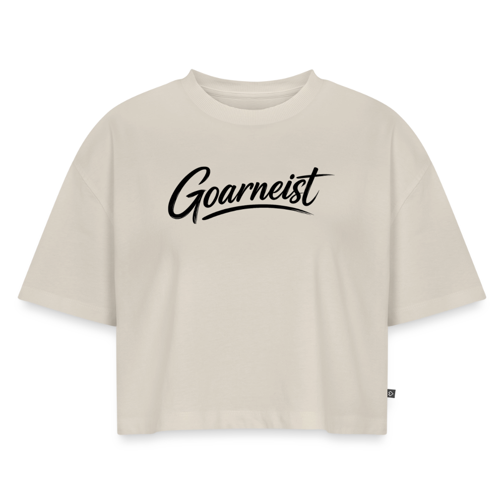 Goarneist Frauen Premium Oversized Bio Cropped T-Shirt - Beige