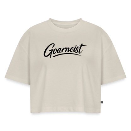 Goarneist Frauen Premium Oversized Bio Cropped T-Shirt - Beige