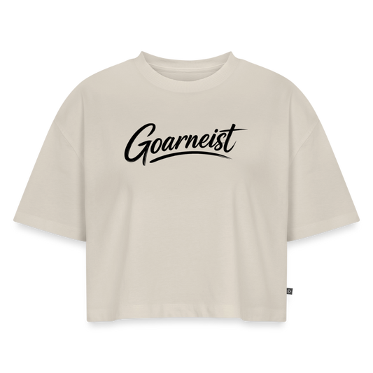 Goarneist Frauen Premium Oversized Bio Cropped T-Shirt - Beige