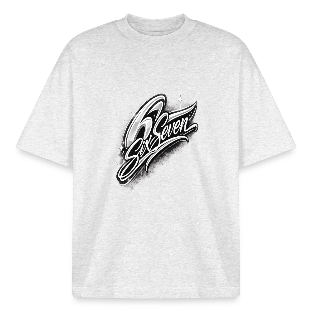 Six Seven Boxy Heavyweight Unisex Organic T-Shirt - Kühles Grau meliert