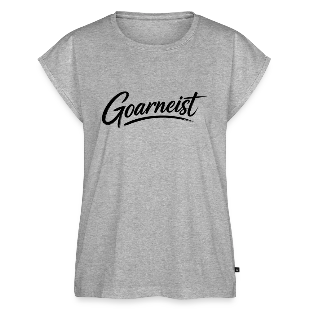 Goarneist Frauen T-Shirt mit gerollten Ärmeln - Grau meliert