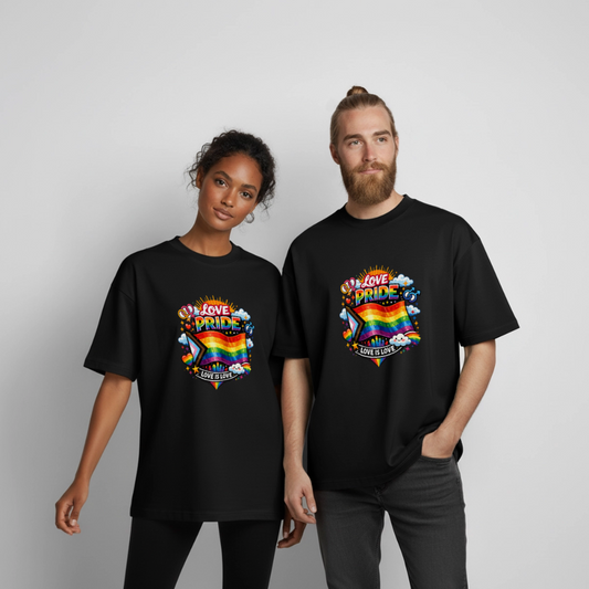 Pride Boxy Heavyweight Unisex Organic T-Shirt - Schwarz