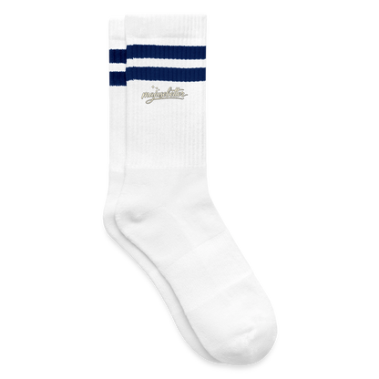 Majusebetter Gestreifte Tennissocken - Weiß/Navy
