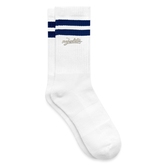 Majusebetter Gestreifte Tennissocken - Weiß/Navy