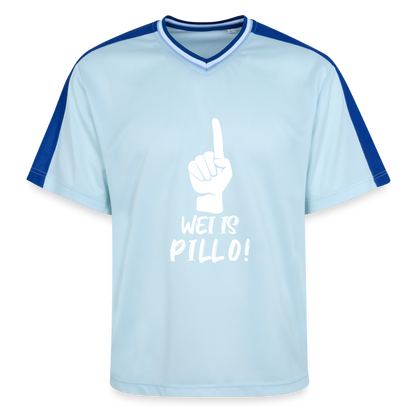 Wei is Pillo Unisex Football Style Mesh T-Shirt - Hellblau/Dunkelblau
