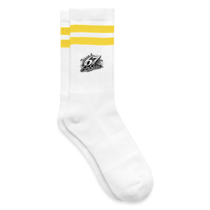 Six Seven Gestreifte Tennissocken - Weiß/Gelb