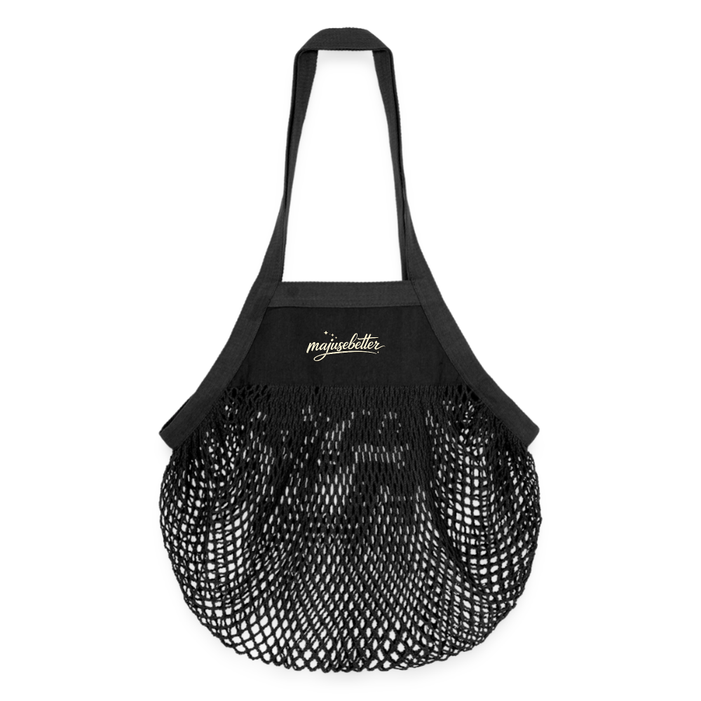 Majusebetter Bio Mesh-Einkaufstasche - Schwarz