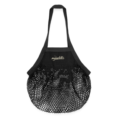 Majusebetter Bio Mesh-Einkaufstasche - Schwarz