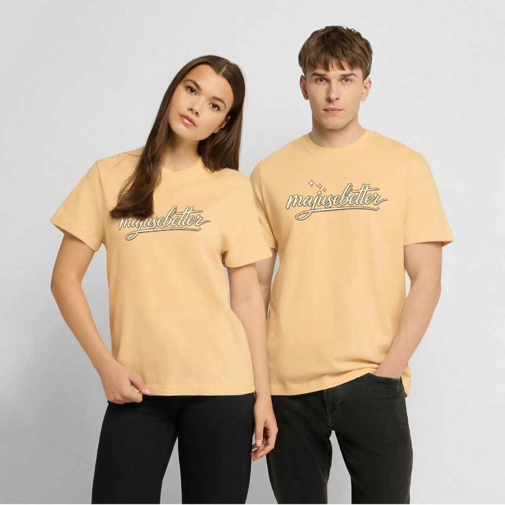 Majusebetter  RELAXED FIT Unisex Organic T-Shirt - Hellgelb