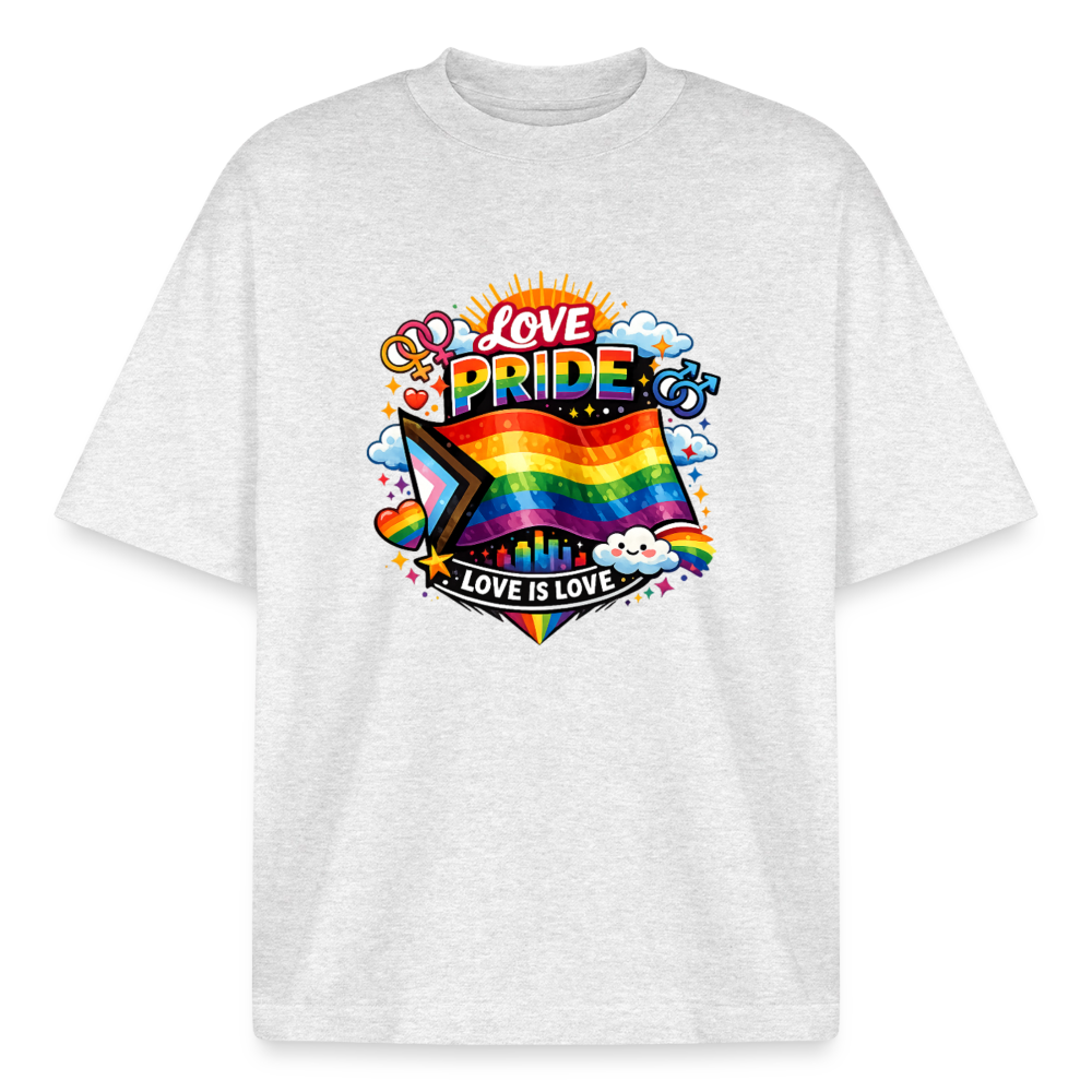 Pride Boxy Heavyweight Unisex Organic T-Shirt - Kühles Grau meliert