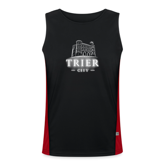 Trier Funktionelles Kontrast-Tank Top für Männer - Schwarz/Rot