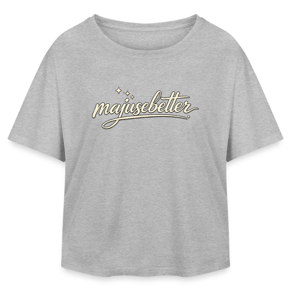 Majusebetter Relaxed Fit Frauen Modal Cotton T-Shirt - Grau meliert