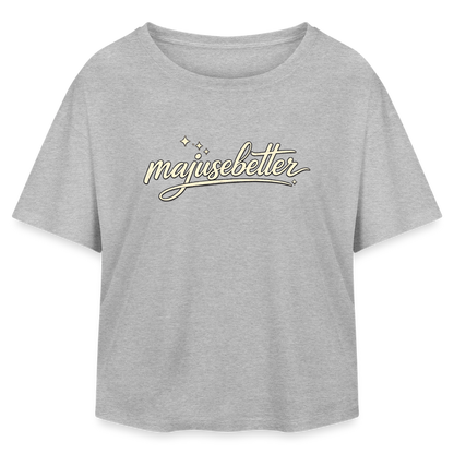 Majusebetter Relaxed Fit Frauen Modal Cotton T-Shirt - Grau meliert
