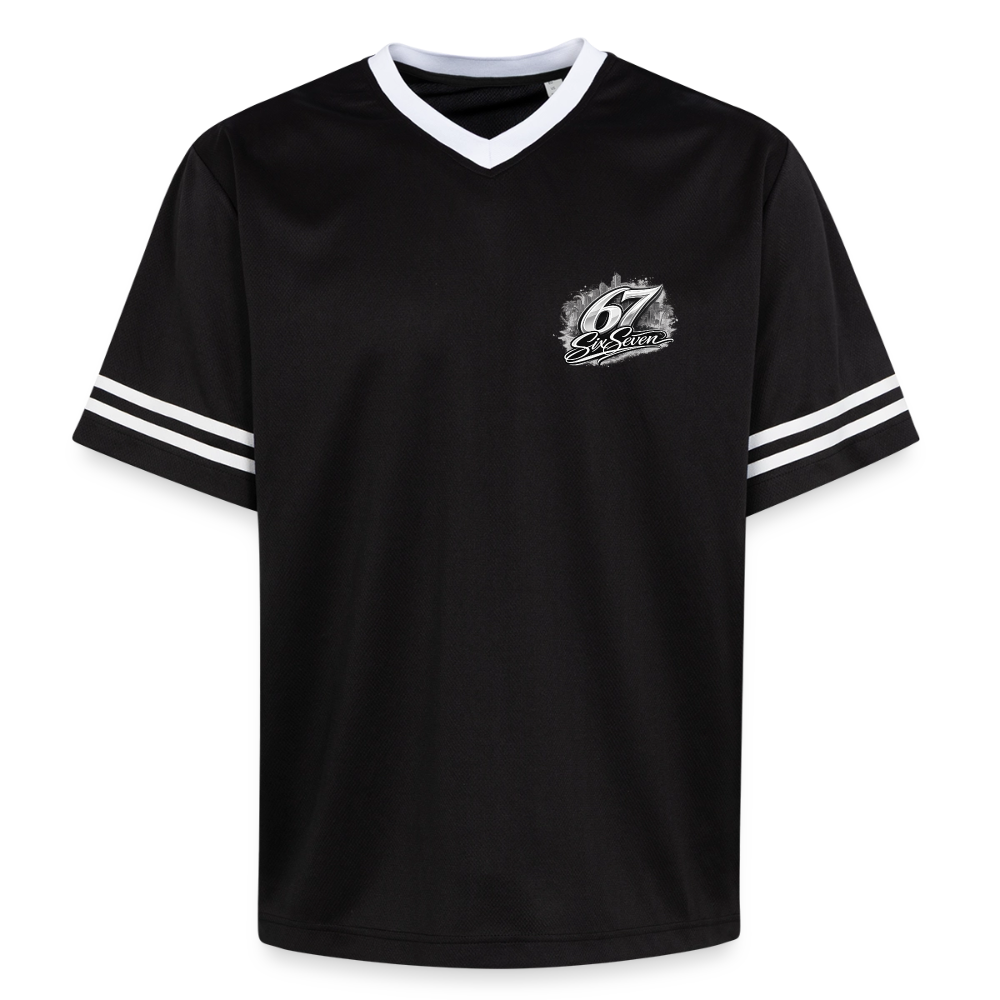 Six Seven Unisex Football Style Mesh T-Shirt - Schwarz/Weiß