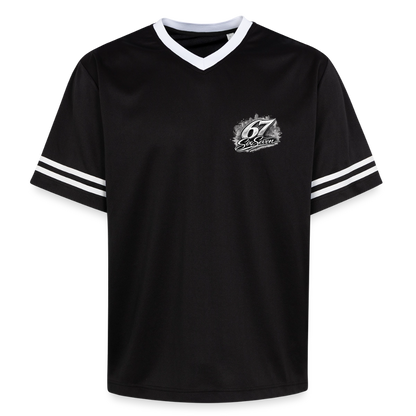 Six Seven Unisex Football Style Mesh T-Shirt - Schwarz/Weiß