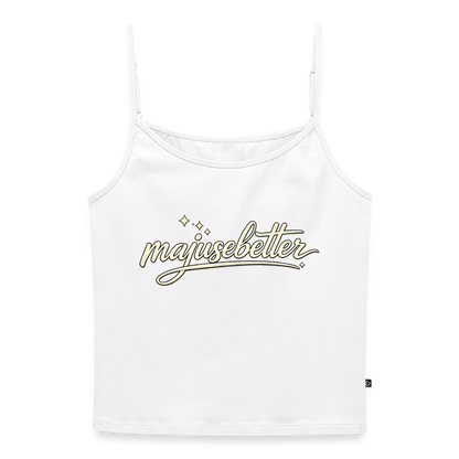 Majusebetter Frauen Premium Organic Top mit Spaghettiträgern - Weiß
