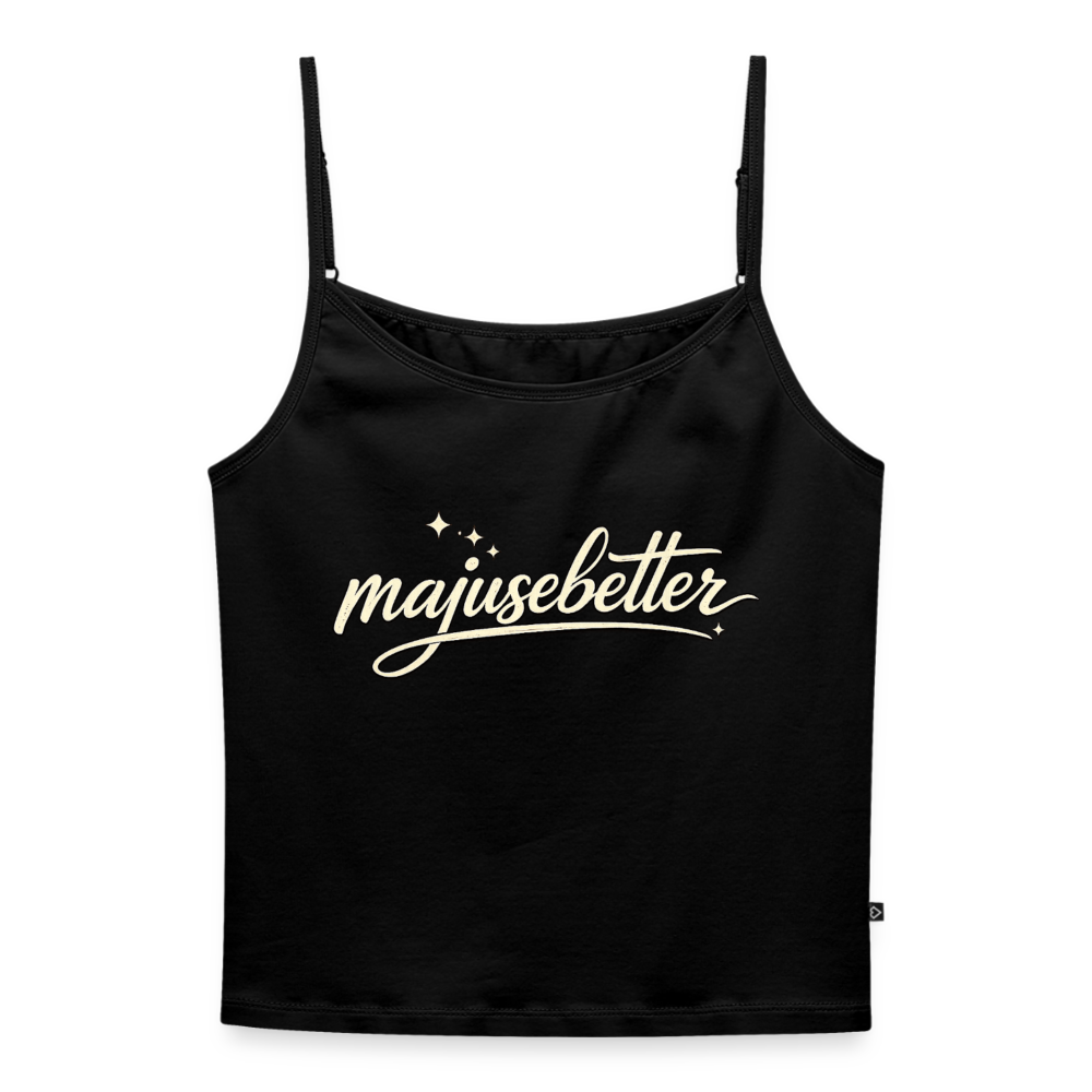 Majusebetter Frauen Premium Organic Top mit Spaghettiträgern - Schwarz