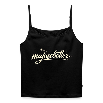 Majusebetter Frauen Premium Organic Top mit Spaghettiträgern - Schwarz
