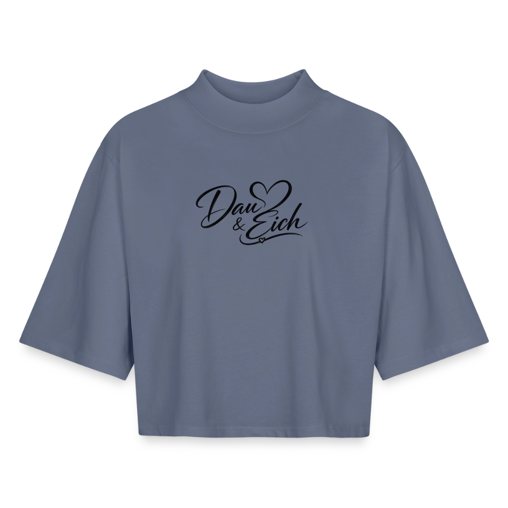 Dau & Eich Boxy Frauen Recyceltes 1/2 Sleeved T-Shirt - Blaugrau