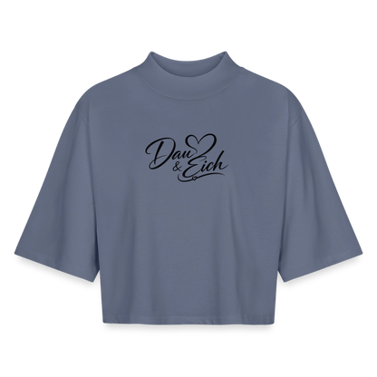 Dau & Eich Boxy Frauen Recyceltes 1/2 Sleeved T-Shirt - Blaugrau