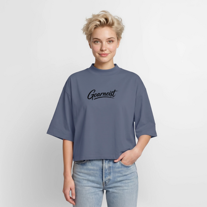 Goarneist Boxy Frauen Recyceltes 1/2 Sleeved T-Shirt - Blaugrau