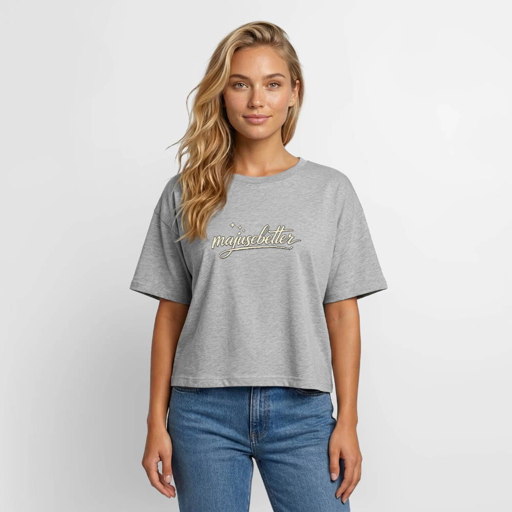 Majusebetter Relaxed Fit Frauen Modal Cotton T-Shirt - Grau meliert