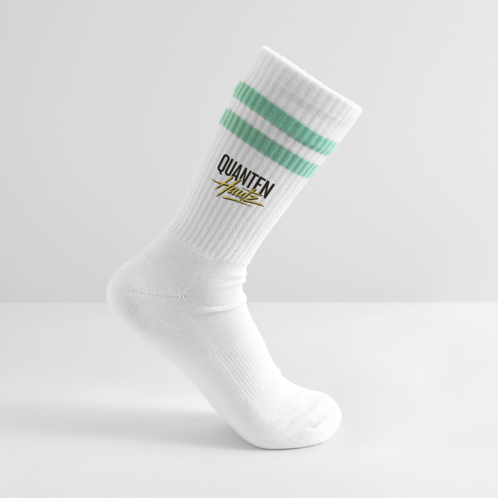 Quanten Hautz Gestreifte Tennissocken - Weiß/Mint