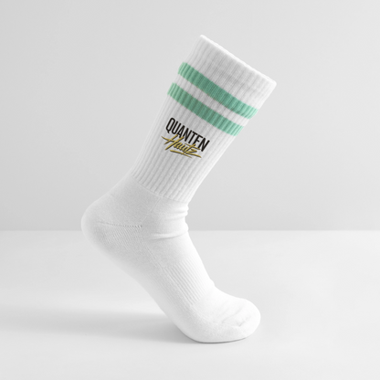 Quanten Hautz Gestreifte Tennissocken - Weiß/Mint