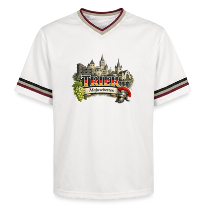Trier Unisex Football Style Mesh T-Shirt - Offwhite/Bordeaux