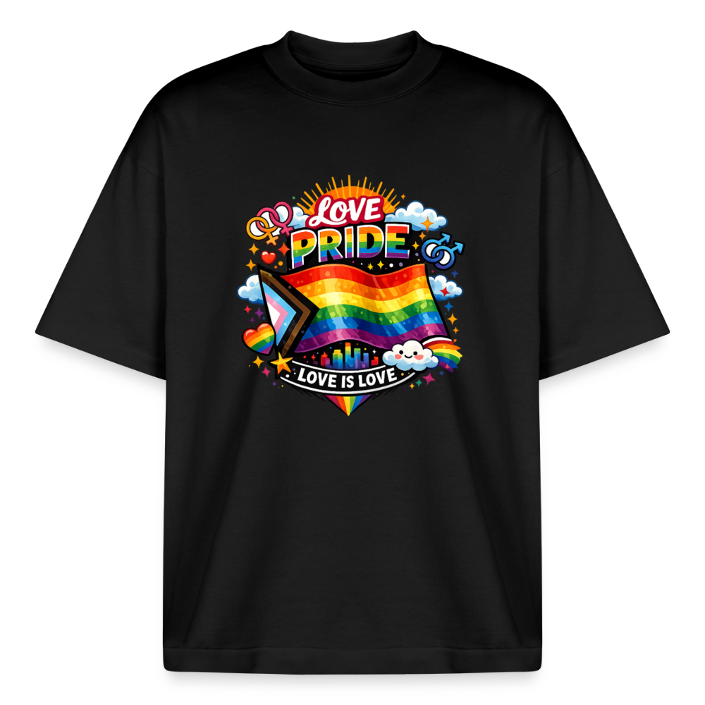 Pride Boxy Heavyweight Unisex Organic T-Shirt - Schwarz