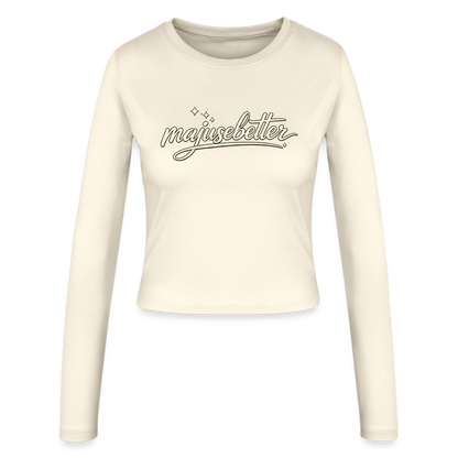 Majusebetter Frauen Slim Fit Langarmshirt - Creme