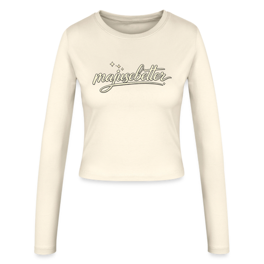 Majusebetter Frauen Slim Fit Langarmshirt - Creme