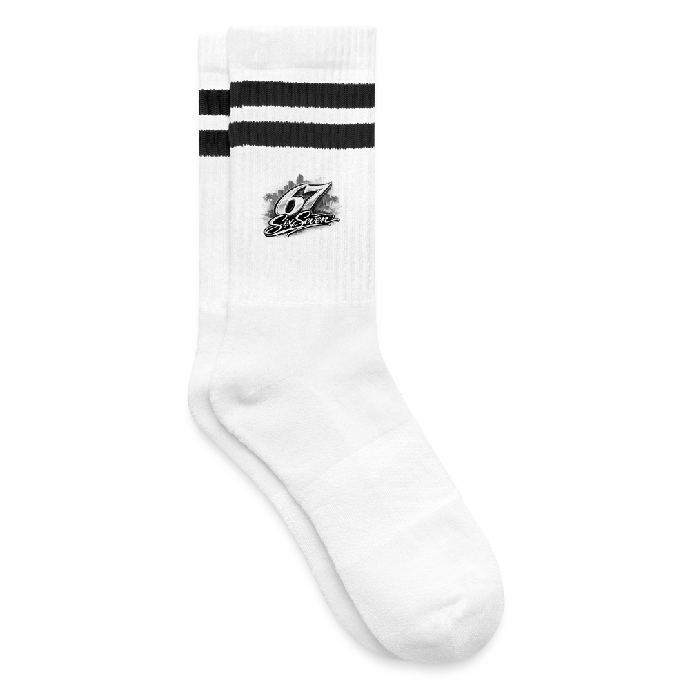 Six Seven Gestreifte Tennissocken - Weiß/Schwarz