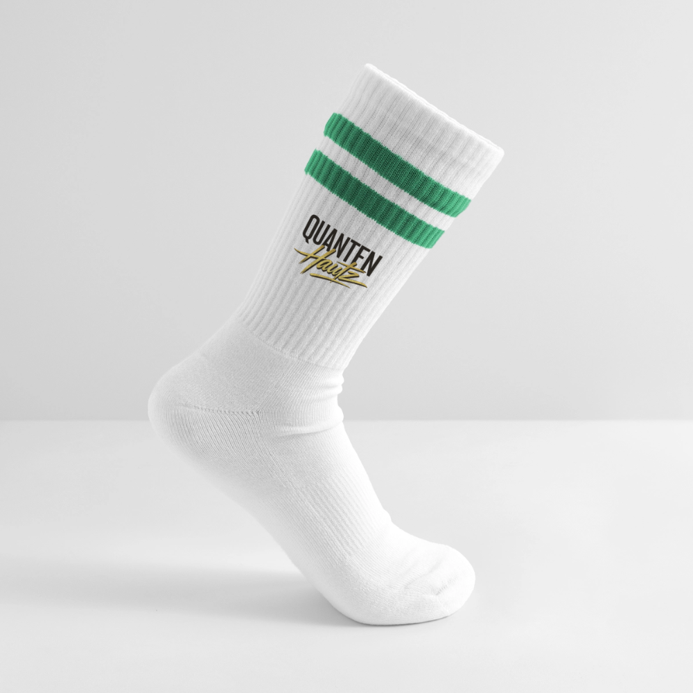 Quanten Hautz Gestreifte Tennissocken - Weiß/Grün