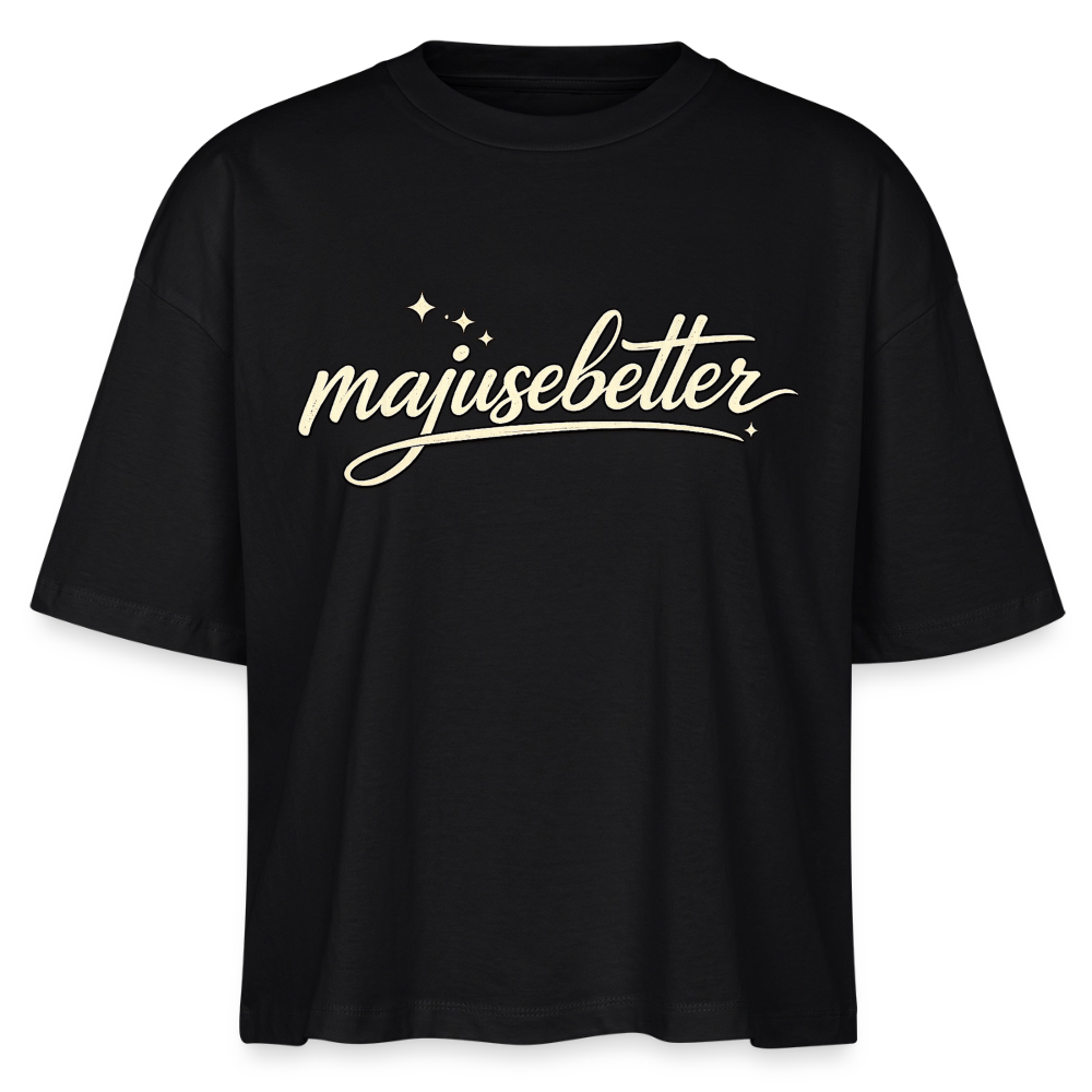 Majusebetter  Frauen Boxy Bio-T-Shirt Nova - Schwarz
