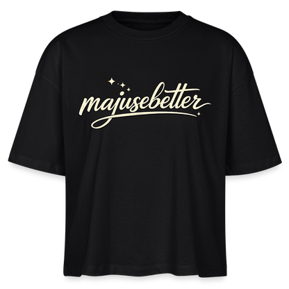 Majusebetter  Frauen Boxy Bio-T-Shirt Nova - Schwarz