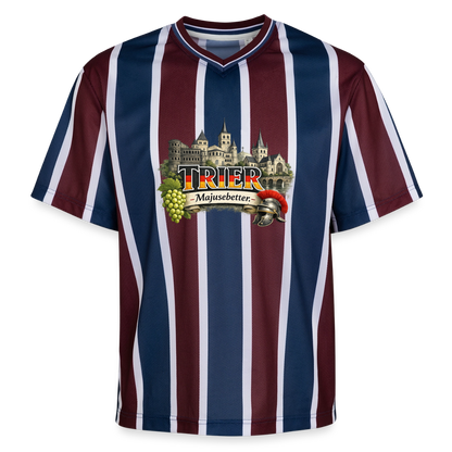 Trier Unisex Football Style Mesh T-Shirt - Bordeaux/Navy