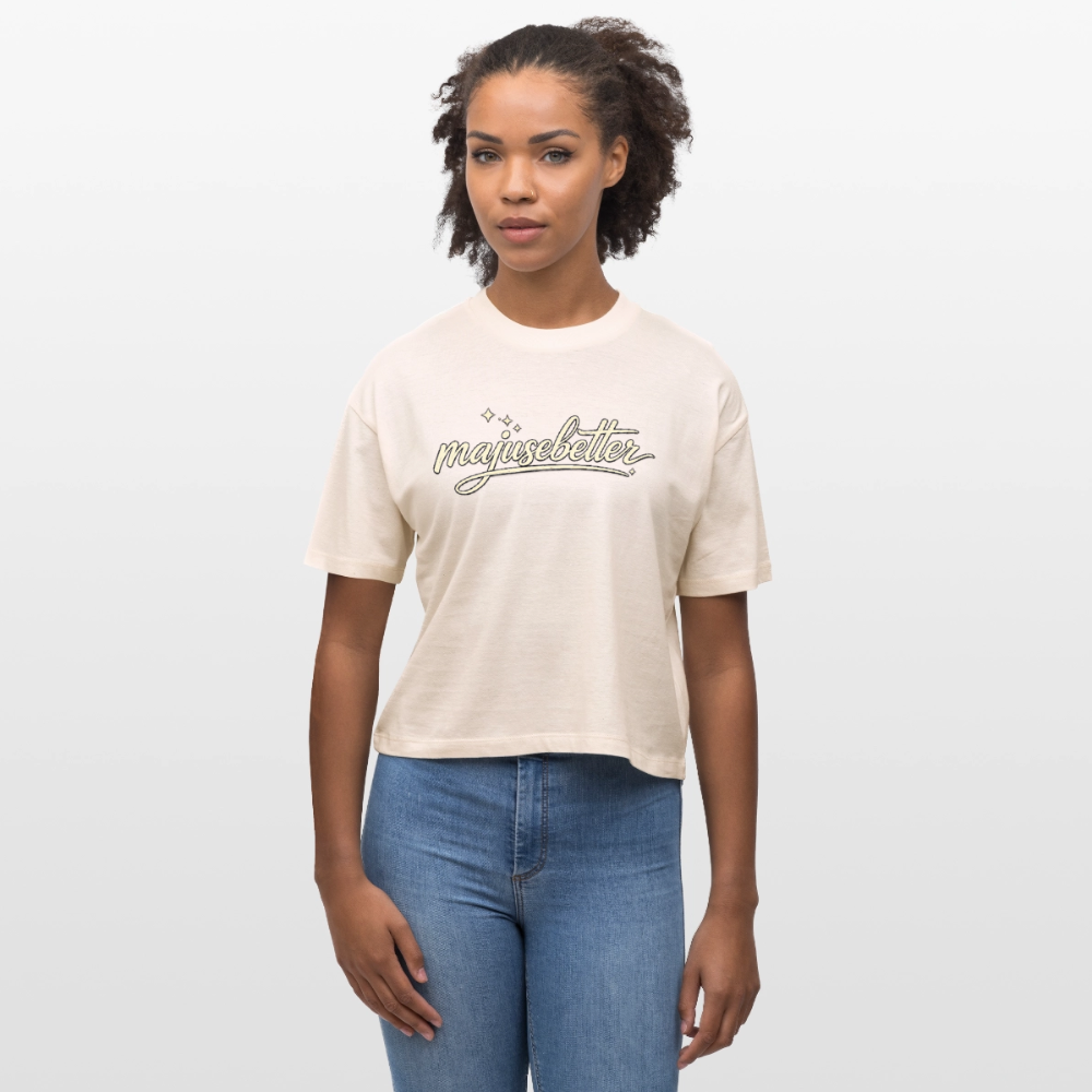 Majusebetter  Frauen Boxy Bio-T-Shirt Nova - Natur
