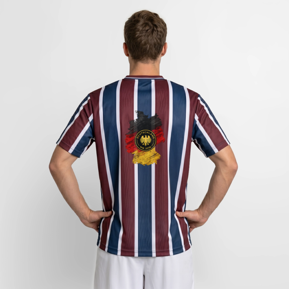 Deutschland Unisex Football Style Mesh T-Shirt - Bordeaux/Navy
