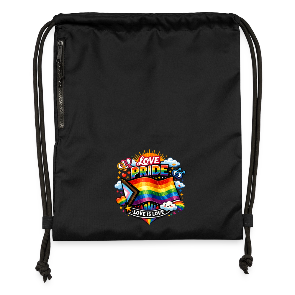 Pride Turnbeutel aus Recycling-Material - Schwarz