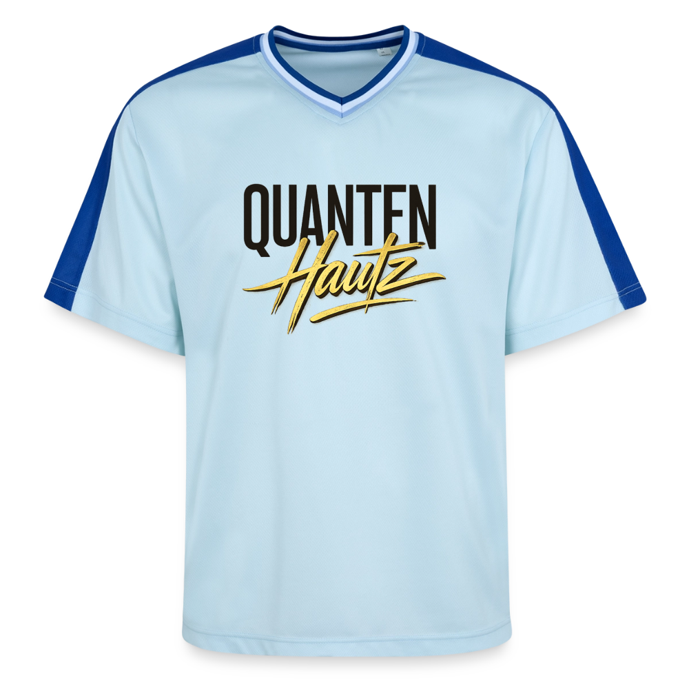 Quanten Hautz Unisex Football Style Mesh T-Shirt - Hellblau/Dunkelblau