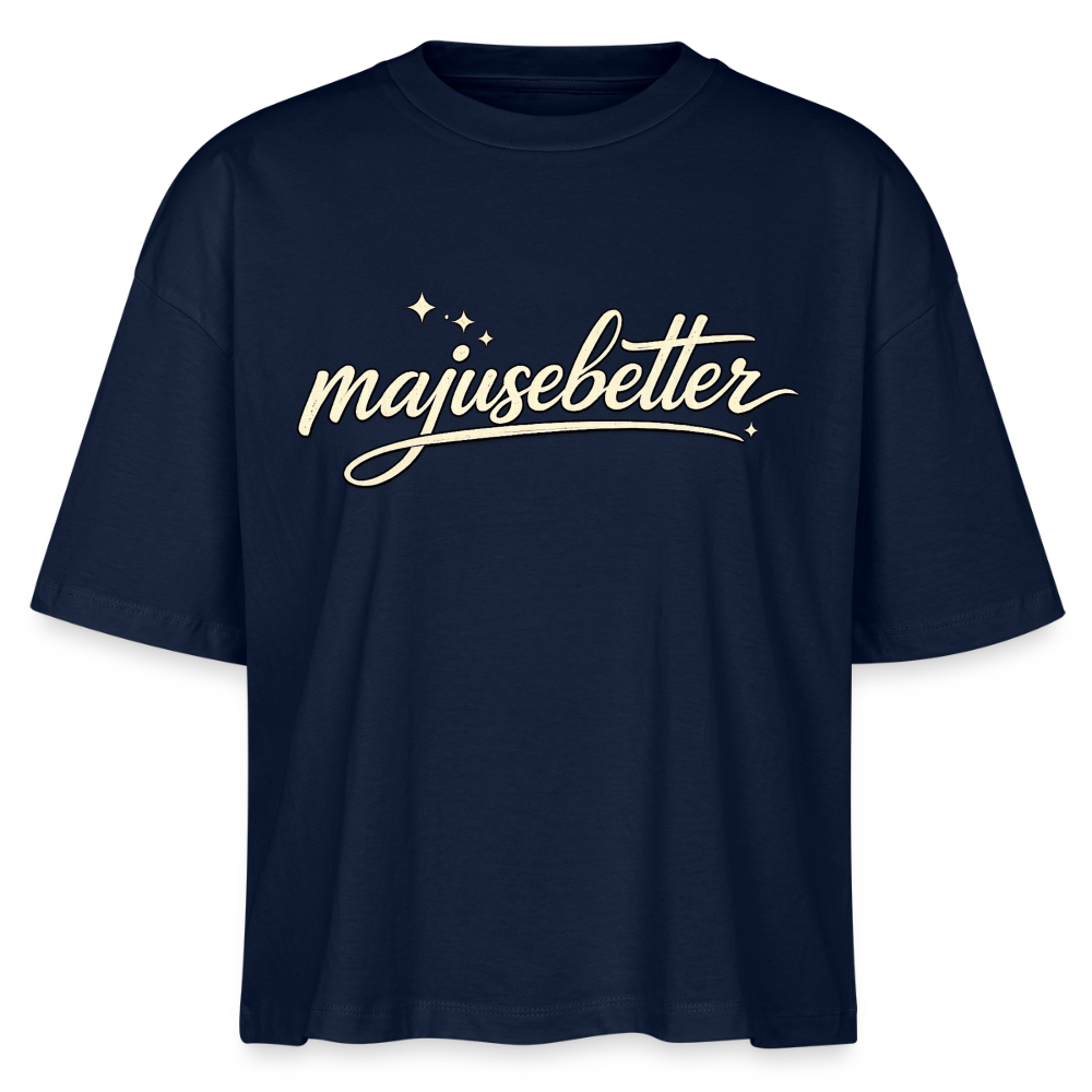 Majusebetter  Frauen Boxy Bio-T-Shirt Nova - Navy