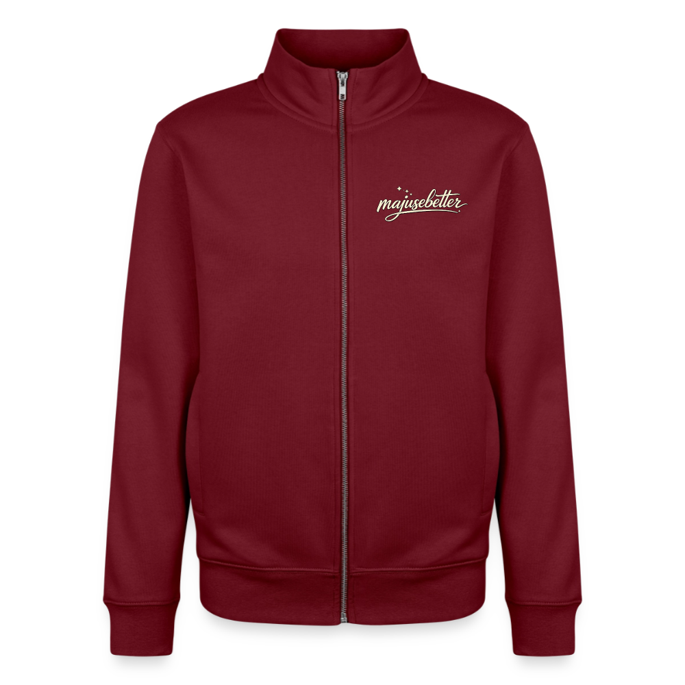 Majusebetter Unisex Bio Zip Sweatshirt - Burgunderrot