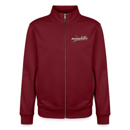 Majusebetter Unisex Bio Zip Sweatshirt - Burgunderrot